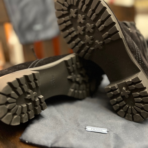 Prada Suede Lace-Up Boots - size 38 - Picture 4 of 4